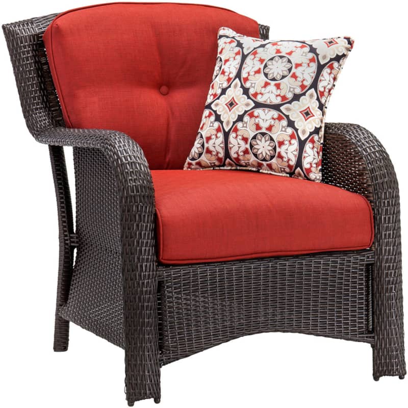 Hanover Strathmere 6-Piece Outdoor Lounge Patio Set In Crimson Red