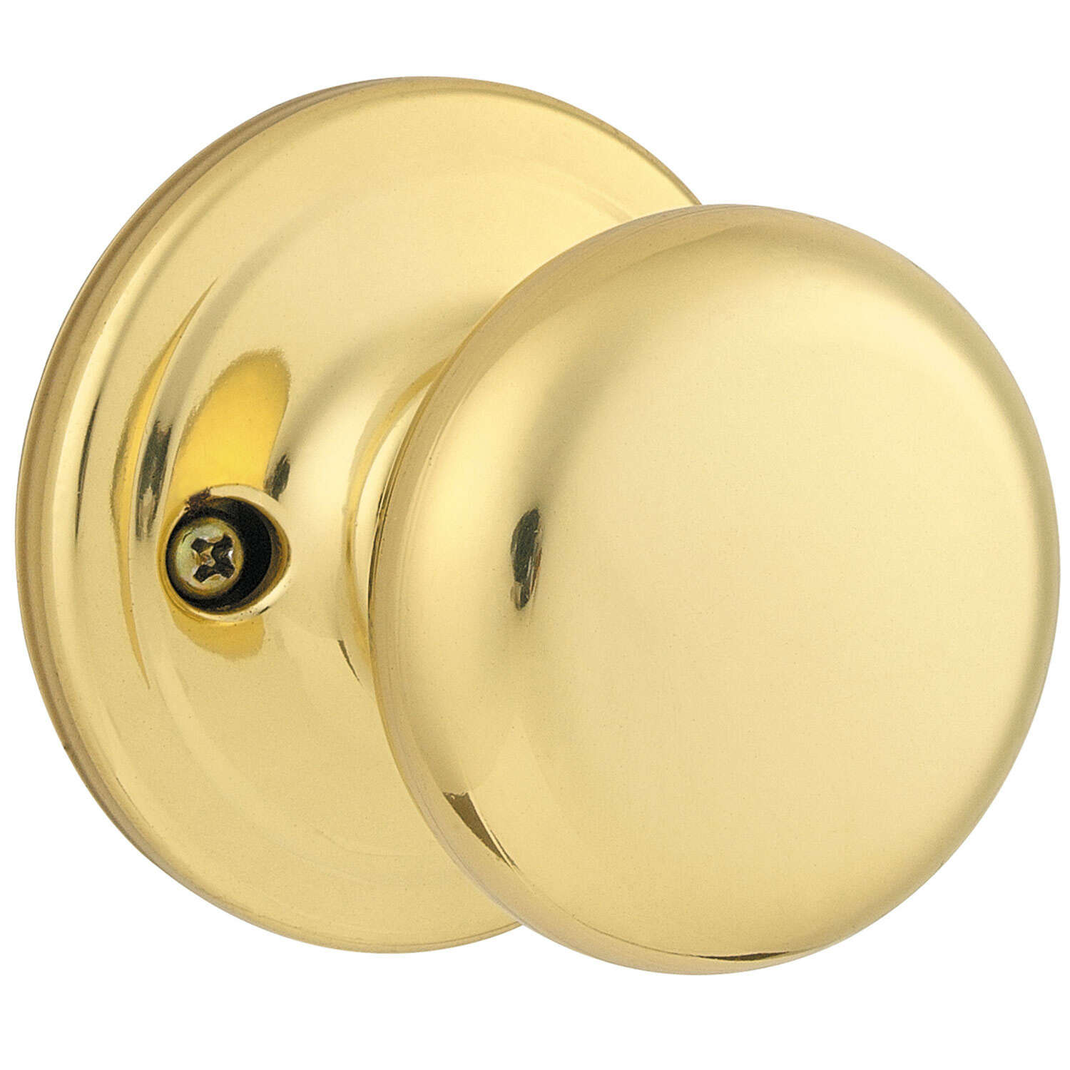 Kwikset Juno Polished Brass Passage Lockset 1-3/4 in.