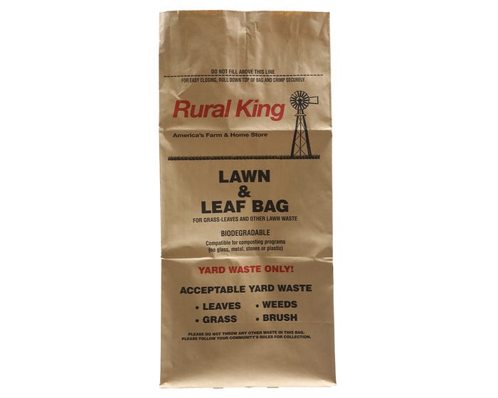 Rural King 2-Ply Lawn  Leaf Paper Bags， 5 Pack - 49848