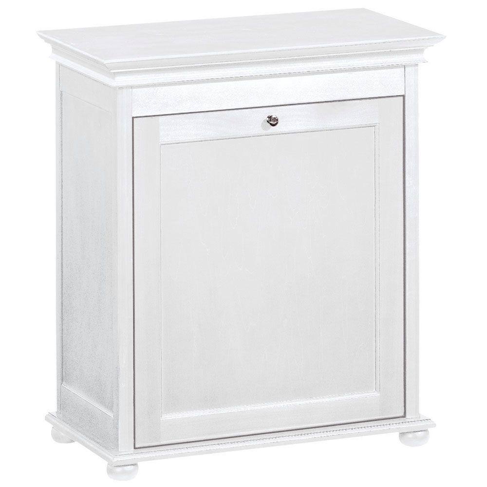 Home Decorators Collection Hampton Harbor 24 in. Single Tilt-Out Hamper in White BF-24162-WH