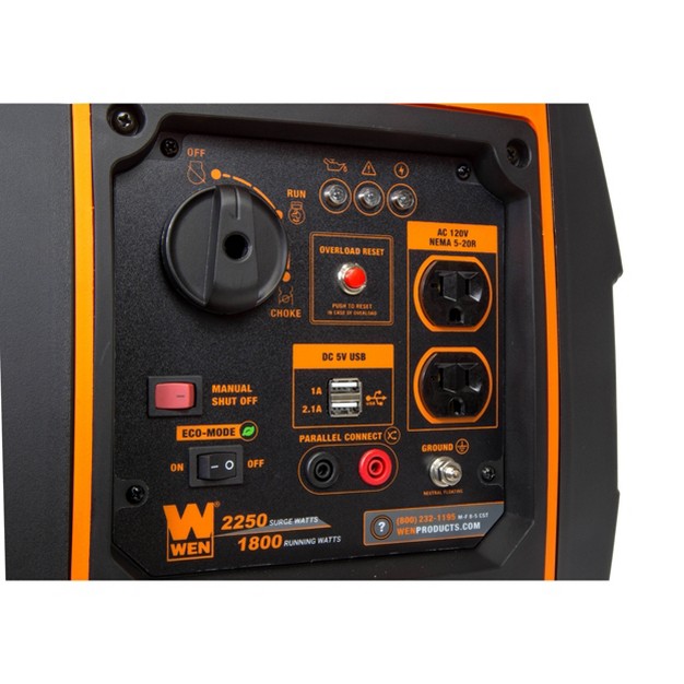 Wen 56225i Super Quiet 2250w Portable Inverter Generator With Fuel Shut off