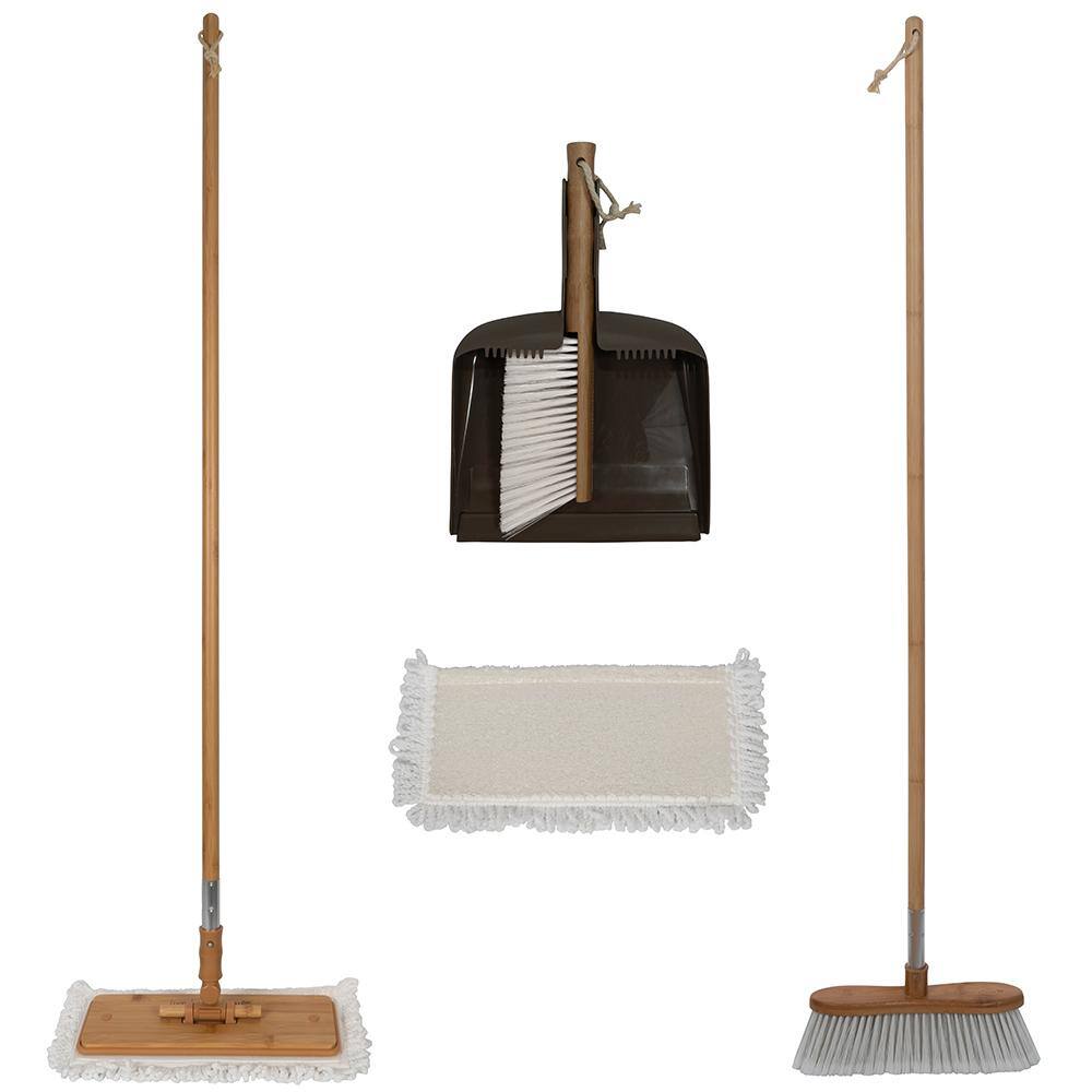 HARPER Live.Love.Clean. Bamboo Kitchen and Laundry Room Cleaning Kit with 10.83 in. W Broom 37504000