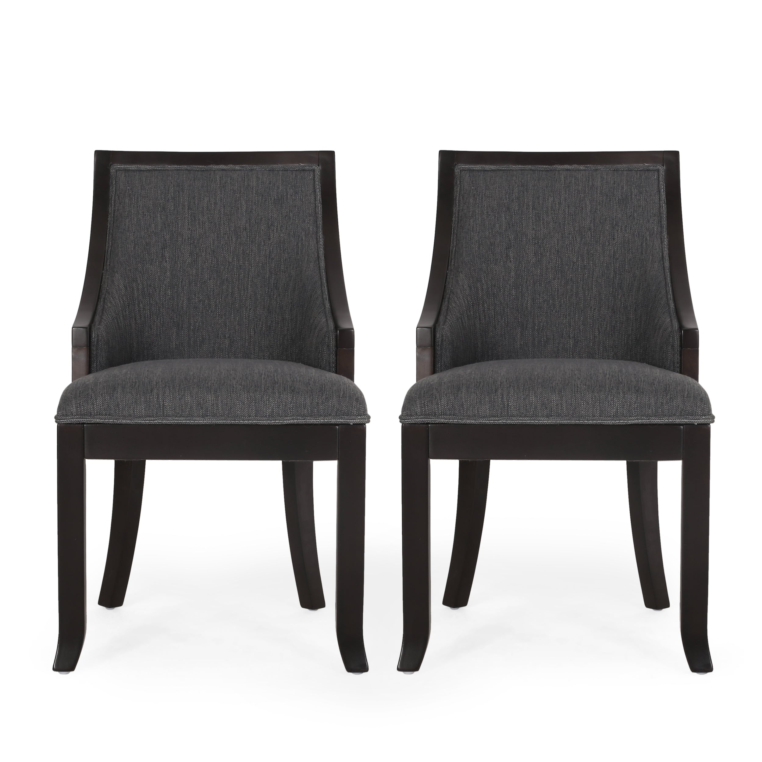 Monita Contemporary Upholstered Birch Wood Dining Chairs, Set of 2