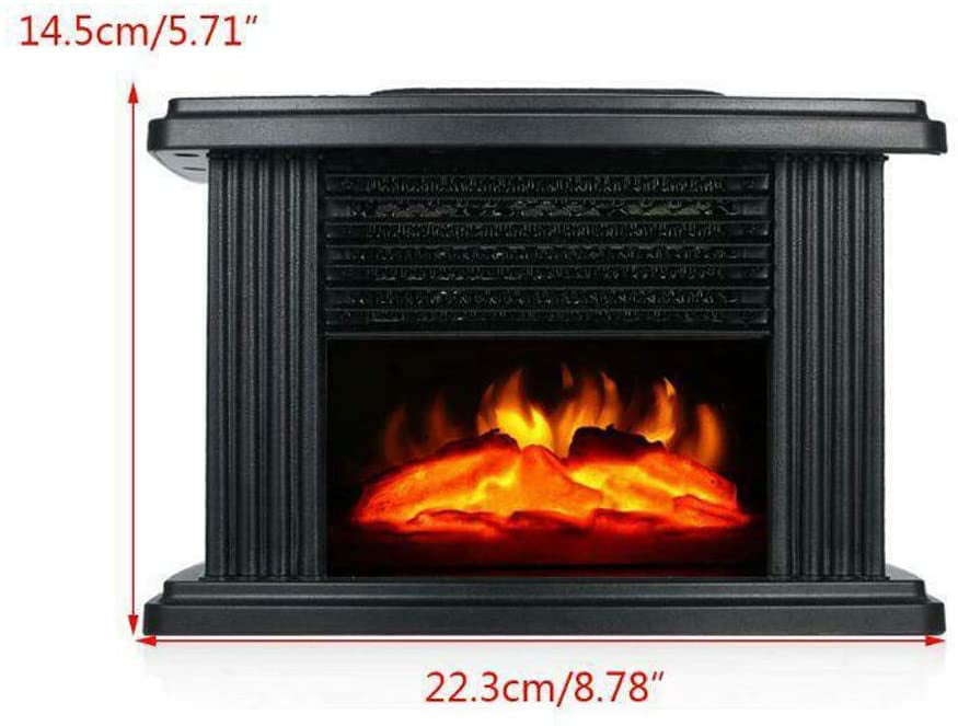 TFCFL 1000W Electric Fireplace Fast Heating Space Heater 3D Flame Stove Log Burner