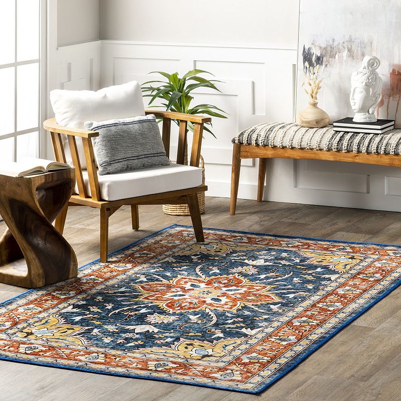 nuLoom Zuri Bold Floral Machine Washable Area Rug