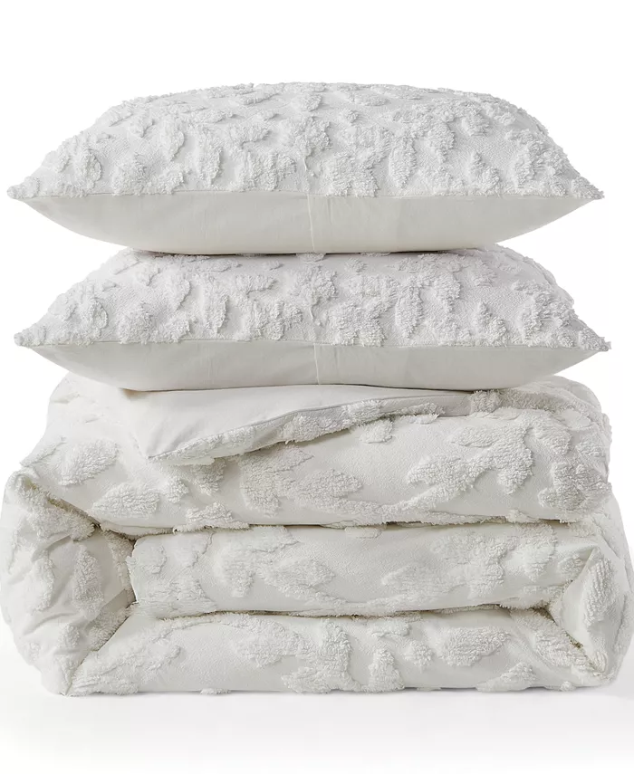 Peri Home Chenille Laurel 3-Pc Duvet Cover Set， Full Queen