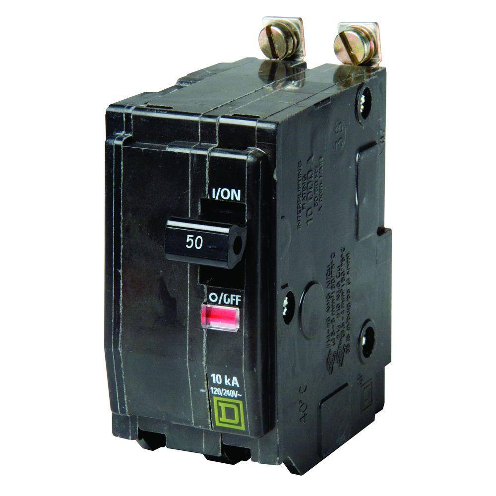 Square D QO 50 Amp 2-Pole Bolt-On Circuit Breaker QOB250CP