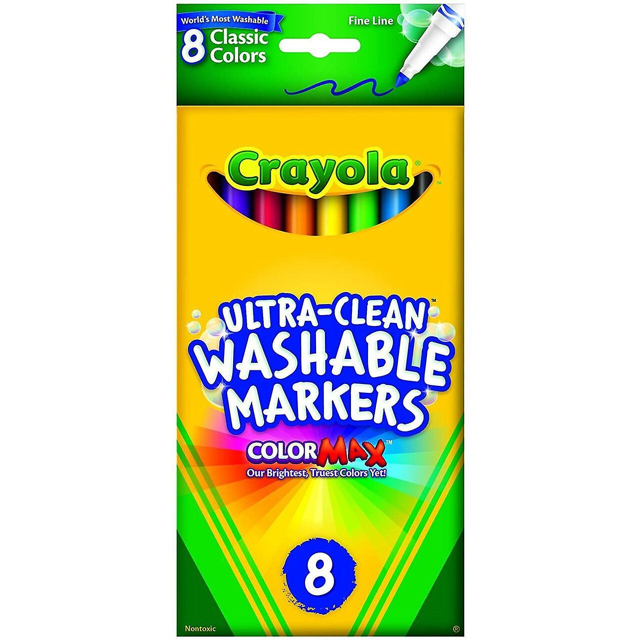 Crayola 8 ct ultra-clean fine line washable markers color max