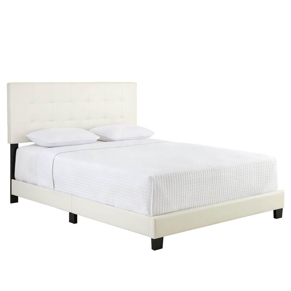 Boyd Sleep Roma Tufted Upholstered Leather Platform Bed 3 Colors