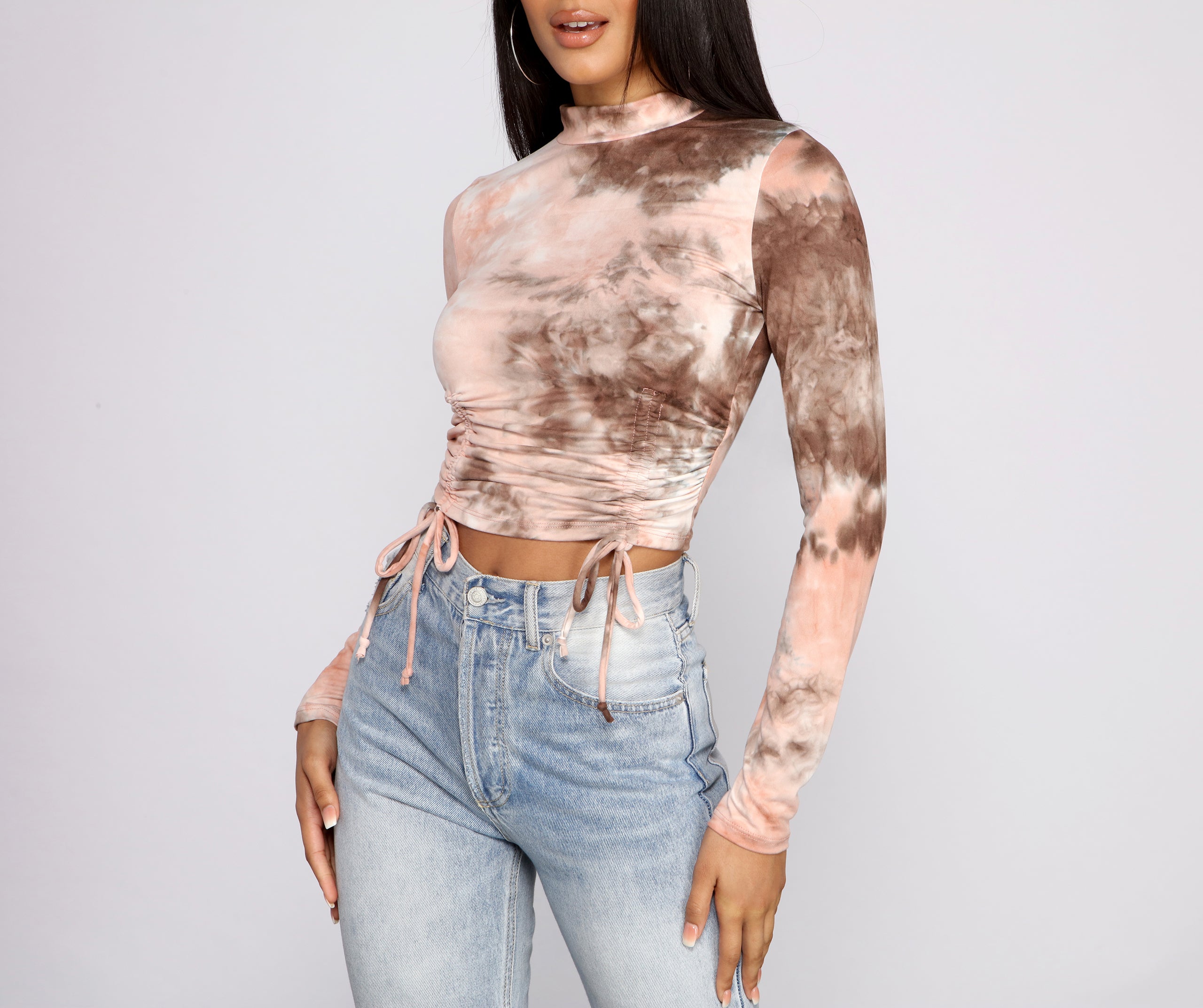 So Retro Ruched Tie Dye Crop Top