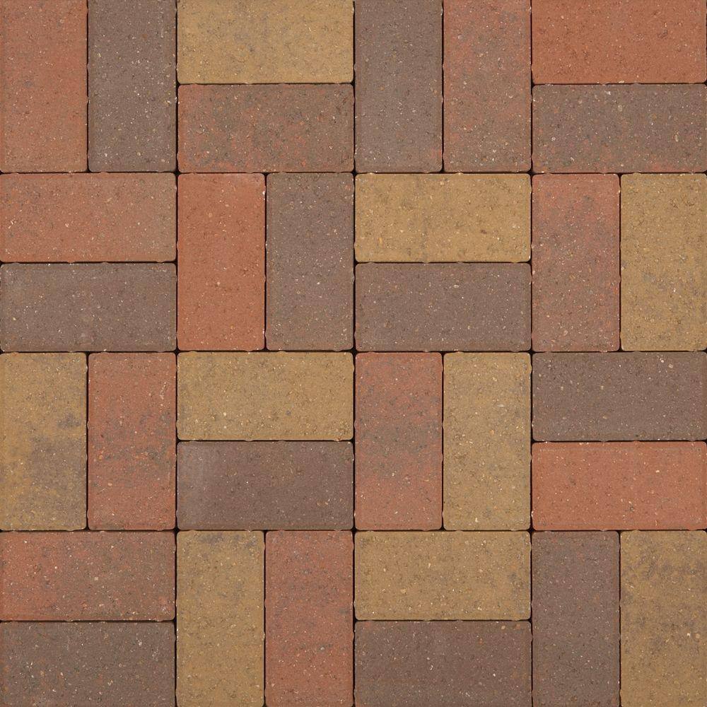 Pavestone Plaza Rectangle 8.27 in. L x 5.51 in. W x 2.36 in. H Old Town Blend Concrete Paver (300-Pieces 95 sq. ft. Pallet) 606999