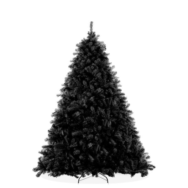 4.5FT Black Spruce Artificial Holiday Christmas Tree with Metal Stand