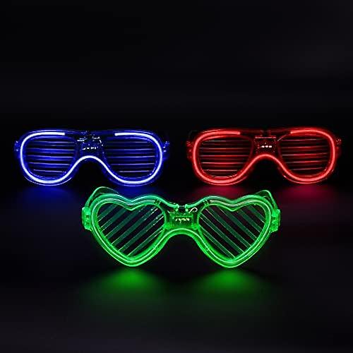 3 Pcs LED Glasses - Glow in the Dark Party Supplies with 3 Light Modes（large）