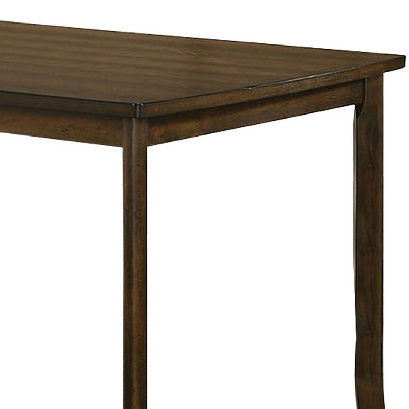 Rectangular Wooden Top Counter Height Table with Saber Legs， Brown