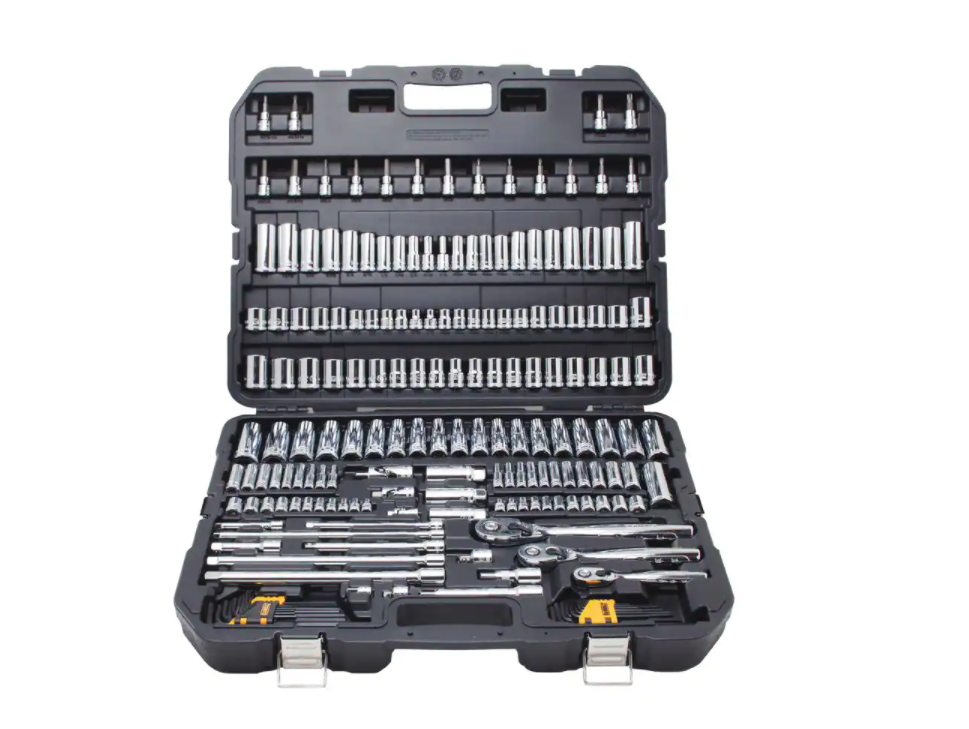 DEWALT DWMT75049 Chrome Vanadium Mechanics Tool Set (192-Piece) with DWMT73809 SAE Combination Wrench Set (8-Piece)