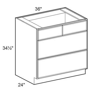 Home Decorators Collection Newport Assembled 36x34.5x24 in. Plywood Shaker Cooktop Base Kitchen Cabinet Soft Close Drawers in Painted Pacific White BCT36-NPW