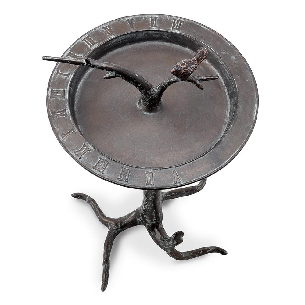 Bird and Twig Sundial Bird Bath 41026