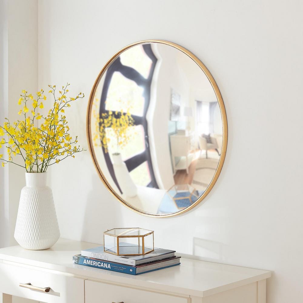 Home Decorators Collection Round Convex Mirror in Gold (24 in. D) H5-MH-240