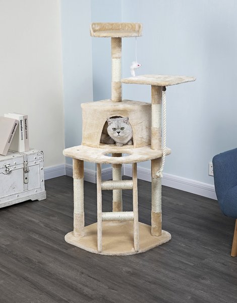 Go Pet Club 49-in Economical Sisal Posts Cat Tree Condo