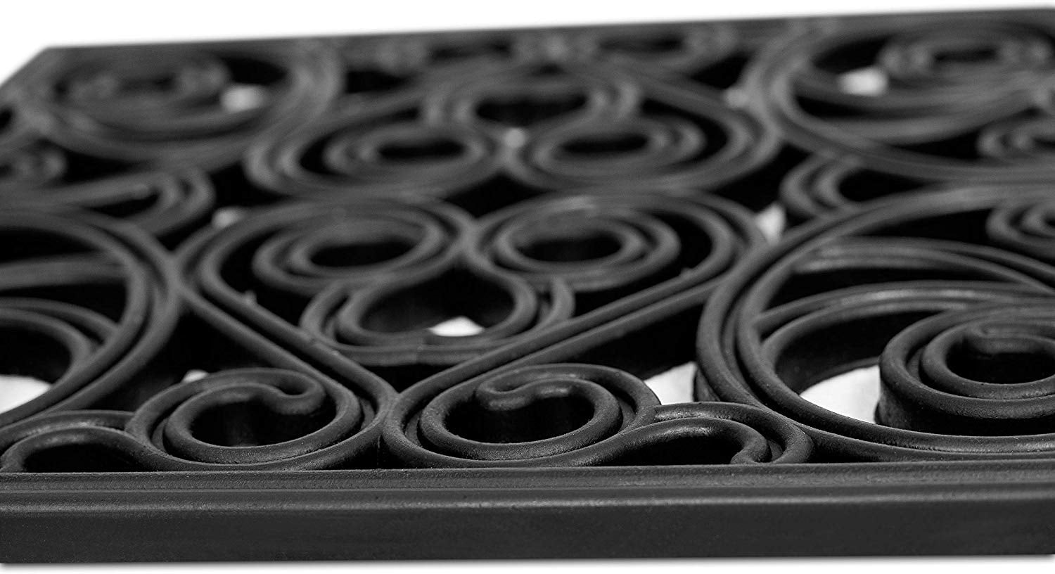 BirdRock Home Rubber Stepping Stone Tiles - 12 x 12" - Set of 3 - Black