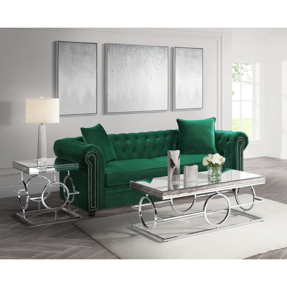 Katie Square Mirrored End Table   Contemporary   Side Tables And End Tables   by Picket House  Houzz