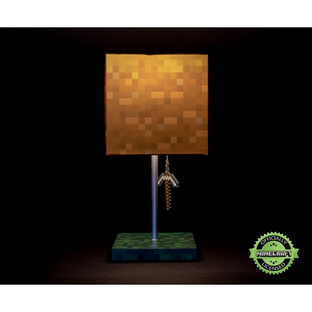 Ukonic Minecraft Grass Block Desk Lamp With Pickaxe 3d Puller 14 Inches Tall