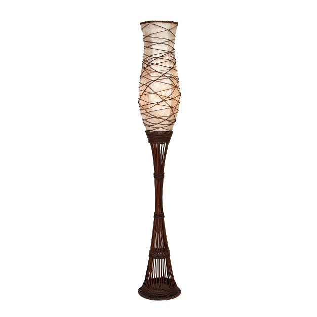 Traditional Bamboo Floor Lamp Brown Olivia amp May