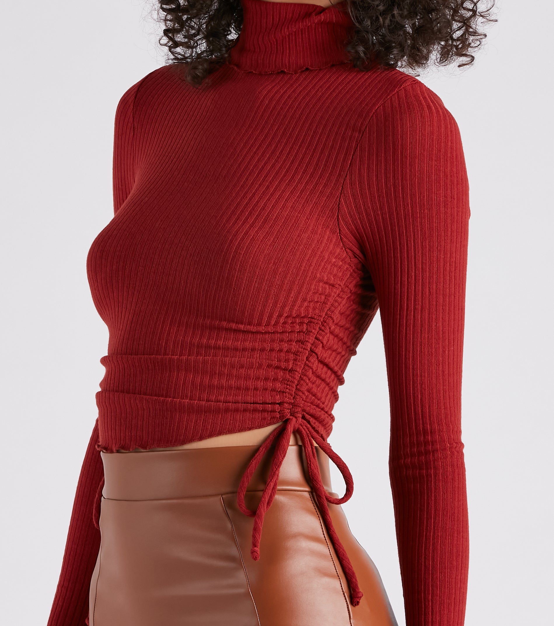 Sweet Day Turtleneck Knit Crop Top