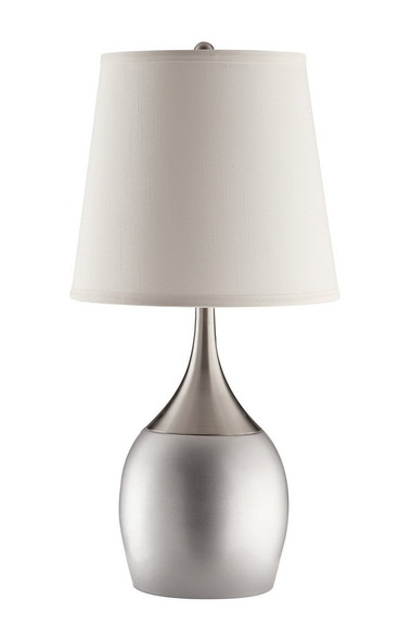 Benzara BM172263 Modish Metal Table Lamp  Silver S...