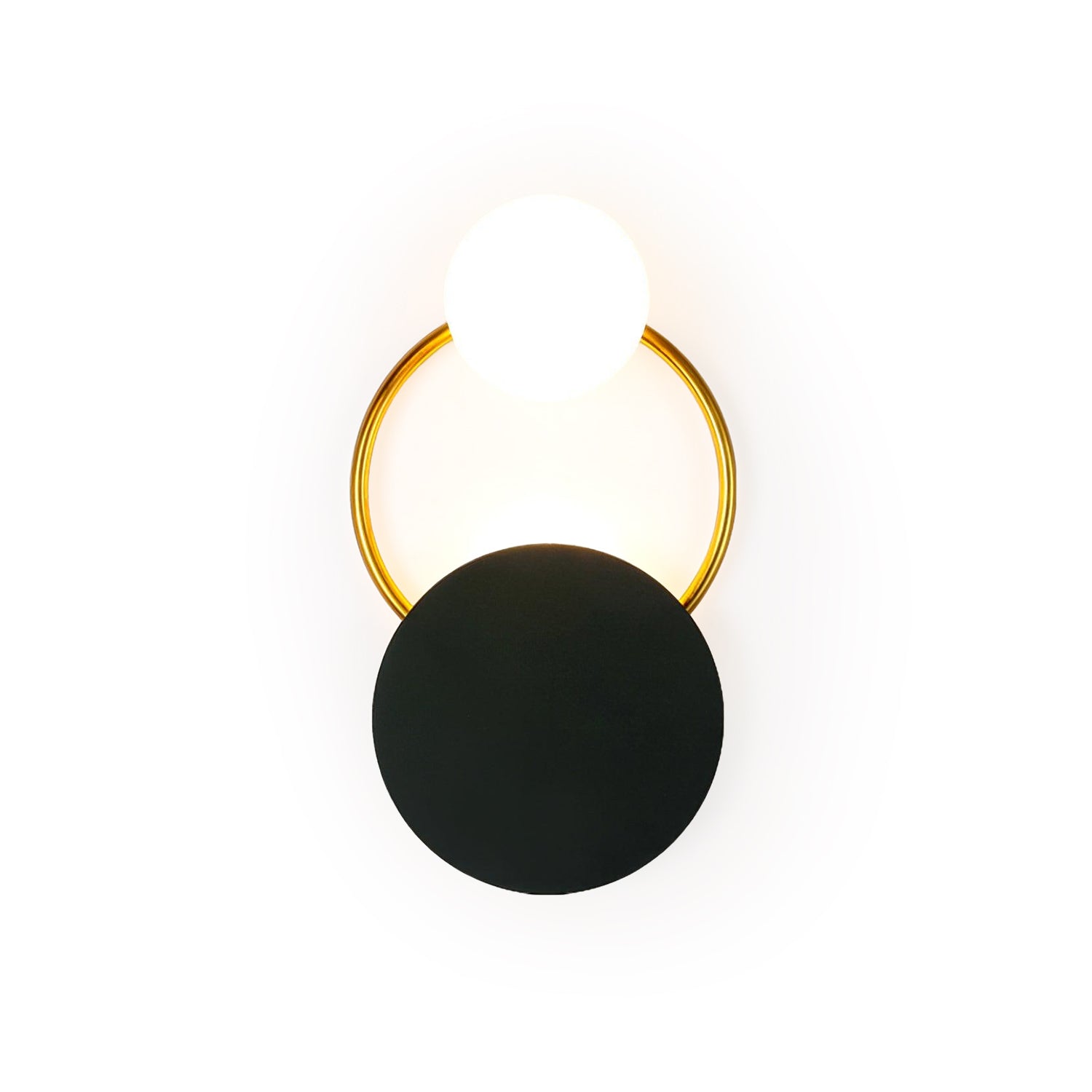 Black Circular Rings Wall Lamp