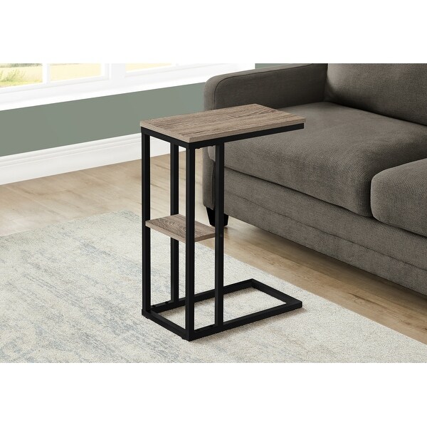 Accent Table， C-shaped， End， Side， Snack， Living Room， Bedroom， Metal， Laminate， Contemporary， Modern - 18.25