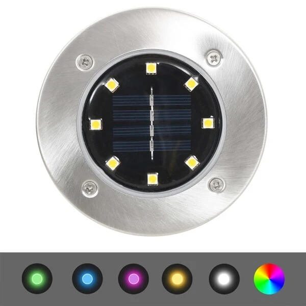 vidaXL Solar Ground Lights 8 pcs LED Lights RGB Color