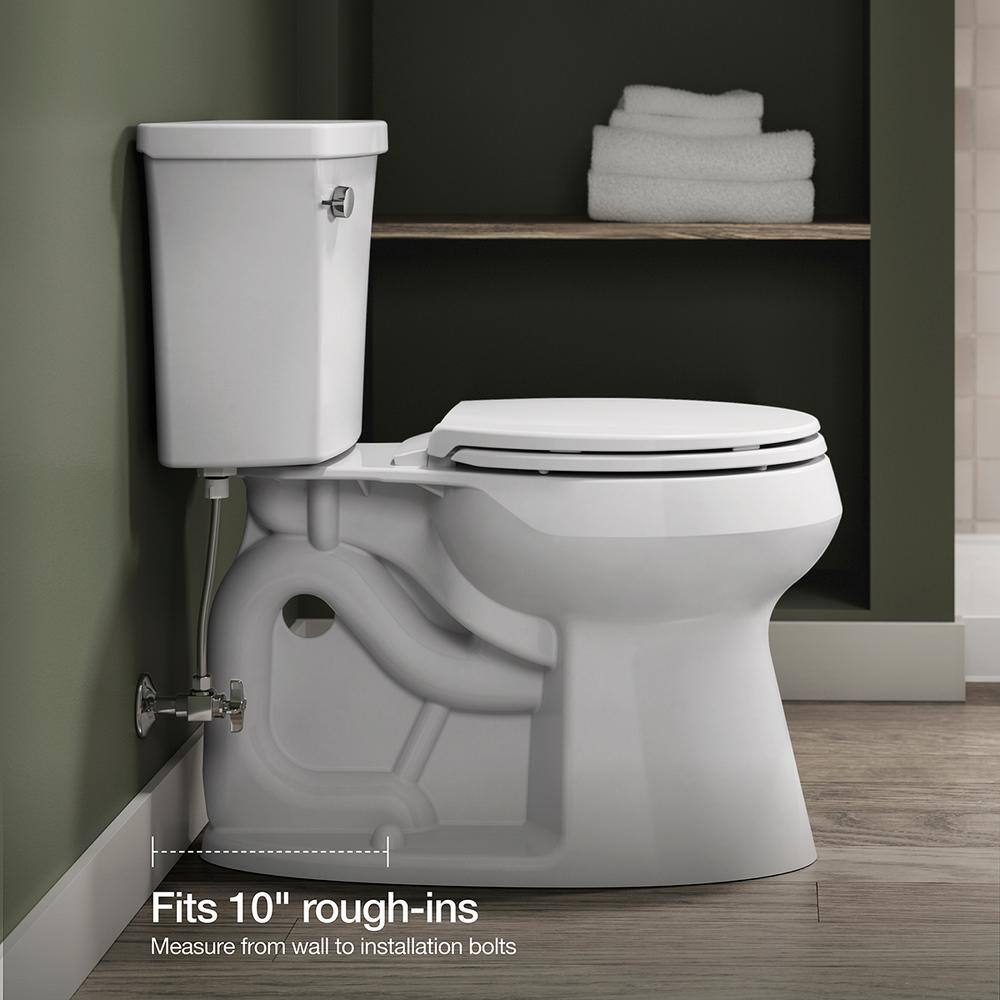 KOHLER Highline 10 in. Rough-in Complete Solution 2-piece 1.28 GPF Single Flush Round Toilet in. White (Seat Included) 78306-0