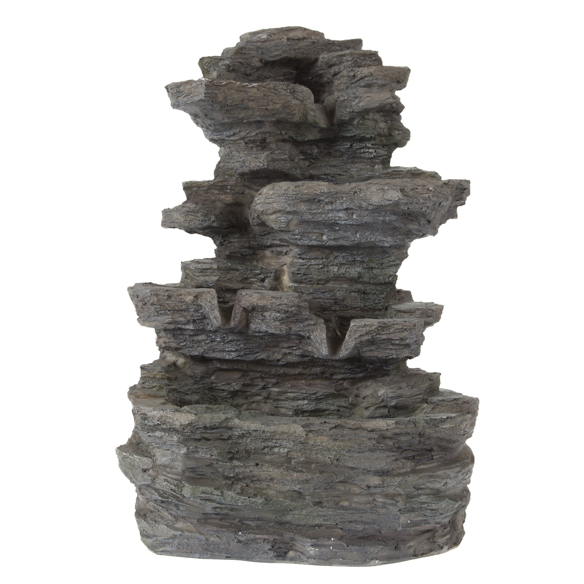 Pure Garden Tabletop Waterfall Fountain， Gray