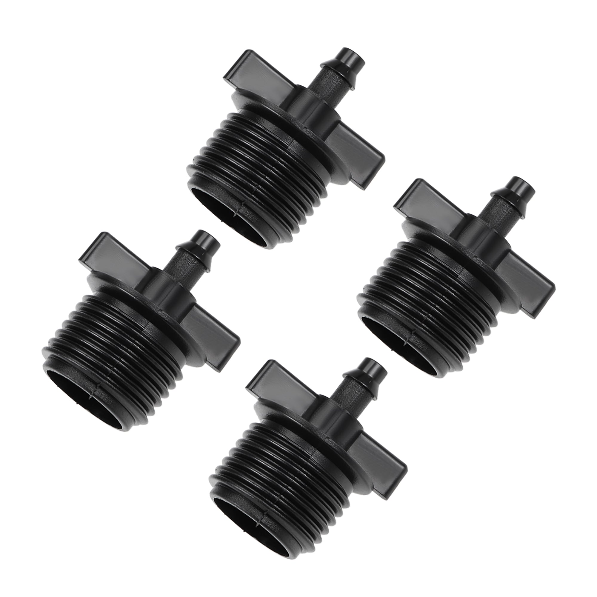 Barb Drip Pipe Connector 1/2BSPF Thread 4/7mm Hose Fitting for Garden Agricultural Irrigation System， Plastic 4pc