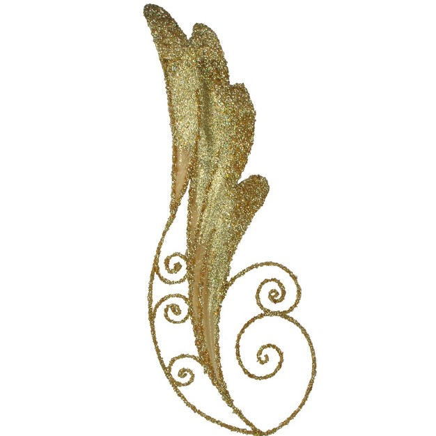 Glittered Gold Angel Wing Artificial Spring Craft Pick