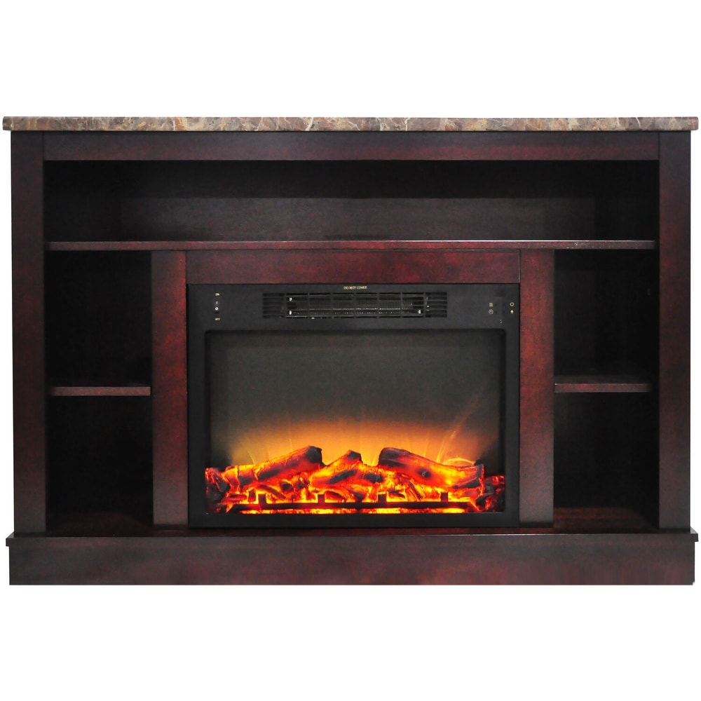 Hanover Oxford 47 In. Electric Fireplace with a Multi Color LED Insert and Mahogany Mantel