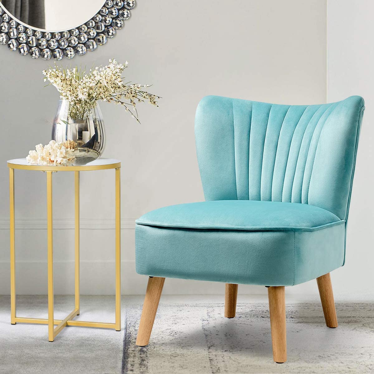 Velvet Accent Chair, Upholstered Modern Sofa Chair