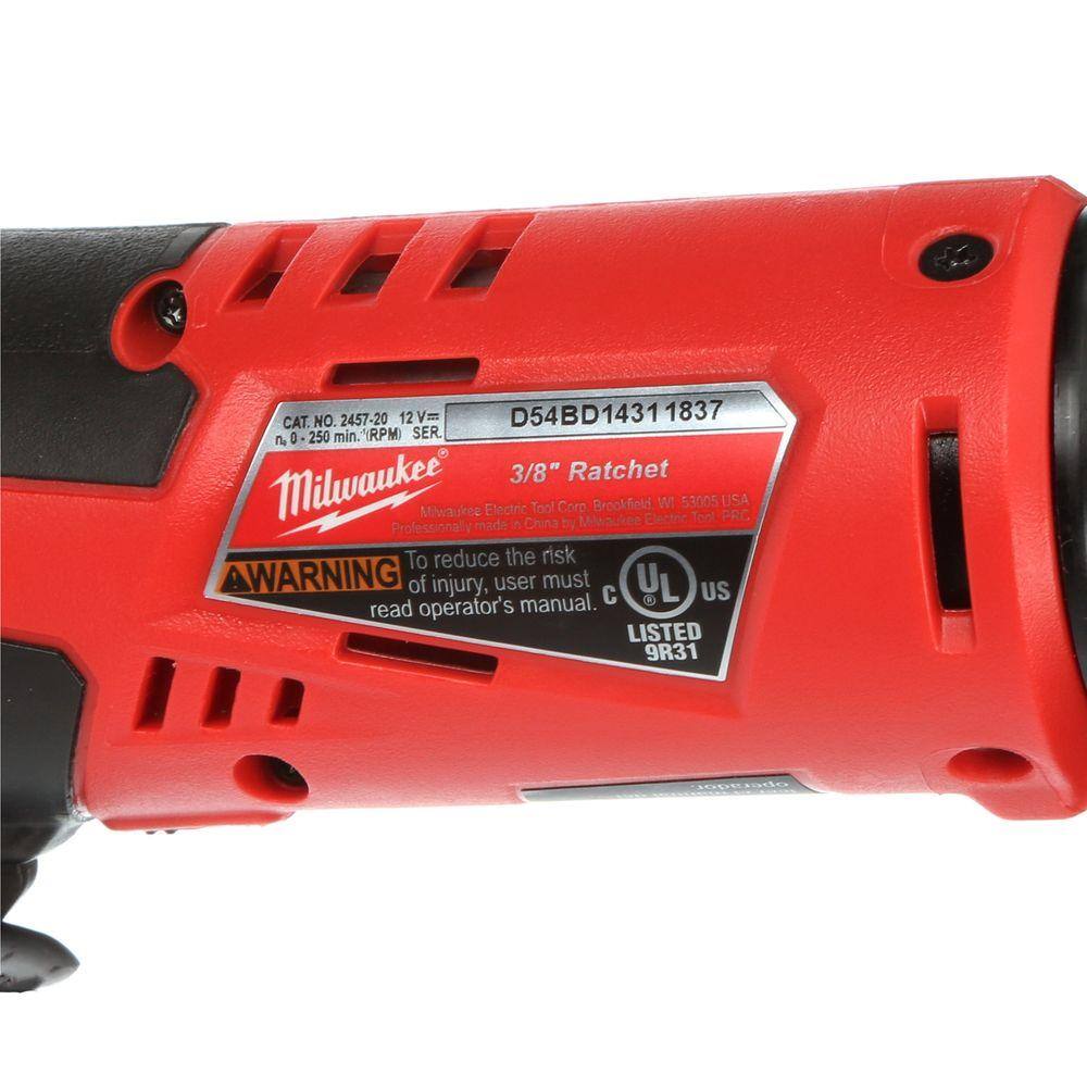 MW M12 12V Lithium-Ion Cordless 38 in. Ratchet with M12 2.0Ah Battery 2457-20-48-11-2420