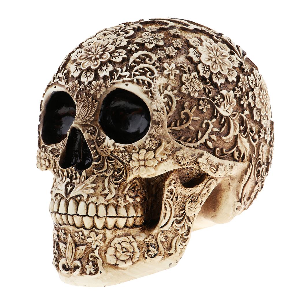 Halloween Resin Craft Skull Head Statues & Sculptures Figurine Garden Ornaments Creative Art Carving Statue