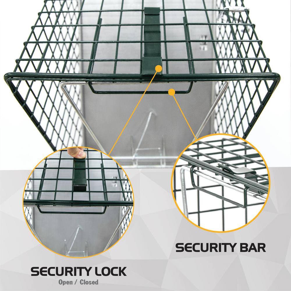 HOMESTEAD Small 1-Door Professional Humane Steel Live Animal Cage Trap for Squirrels Rabbits Chipmunks Skunks Rats and Weasels 410-344-0111