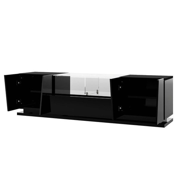 70'' Width Modern High Gloss TV Stand with Tempered Glass