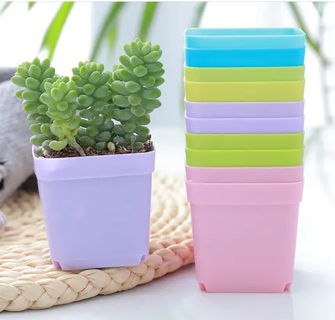 Garden supplies factory wholesale cheap square  plastic nursery pots 2 inch plant pot plastic nursery seedling pots purple