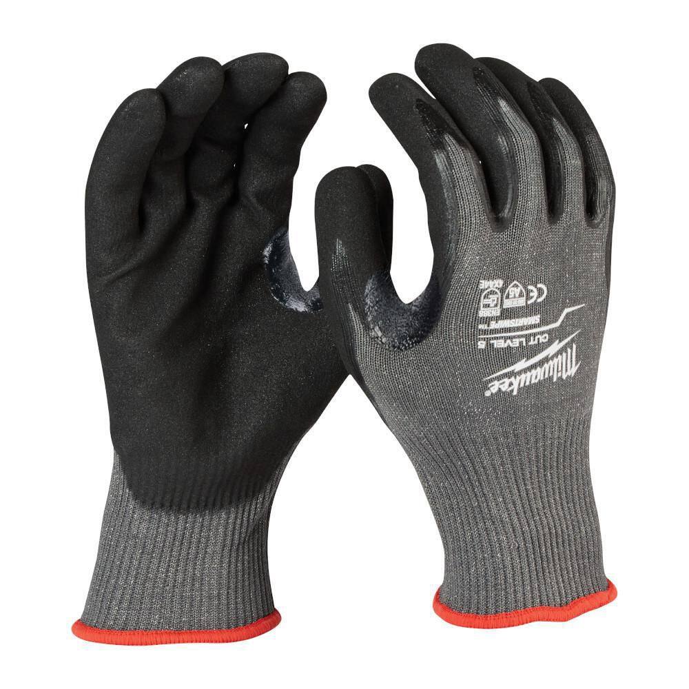 MW Large Gray Nitrile Level 5 Cut Resistant Dipped Work Gloves 48-22-8952