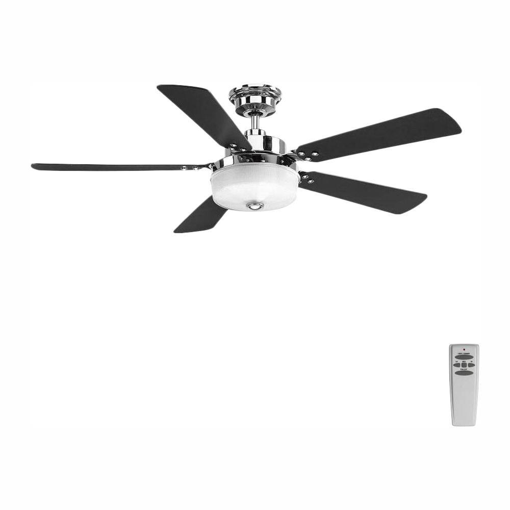 Progress Lighting Tempt 54 in. LED Indoor Polished Chrome Ceiling Fan with Light Kit and Remote P2578-1530K