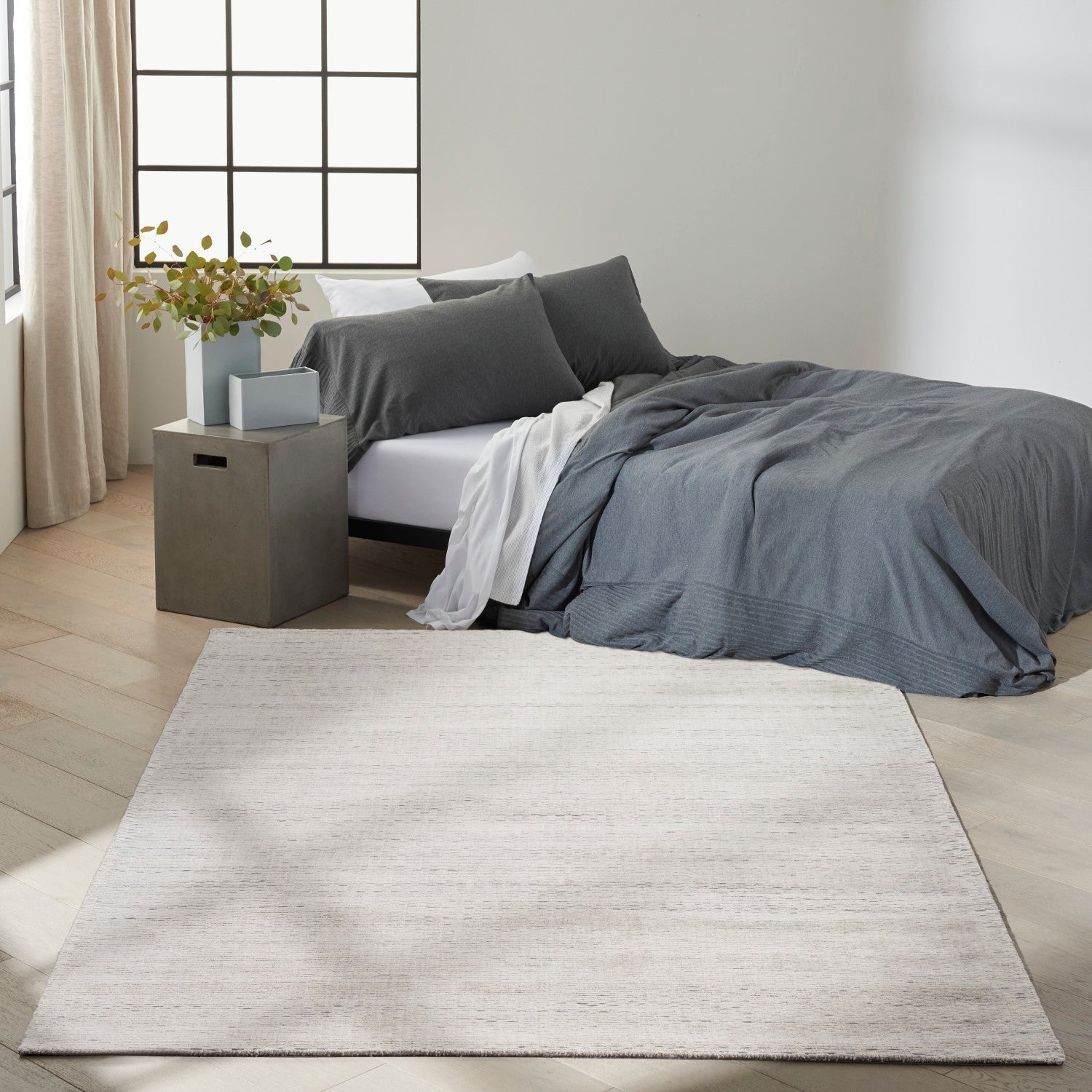 Calvin Klein Valley Silver Modern Rug