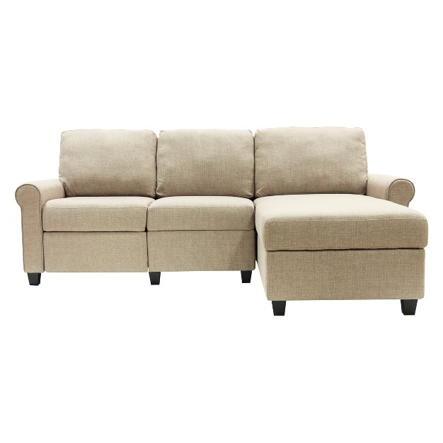 Copenhagen Reclining Sectional With Right Storage Chaise Serta