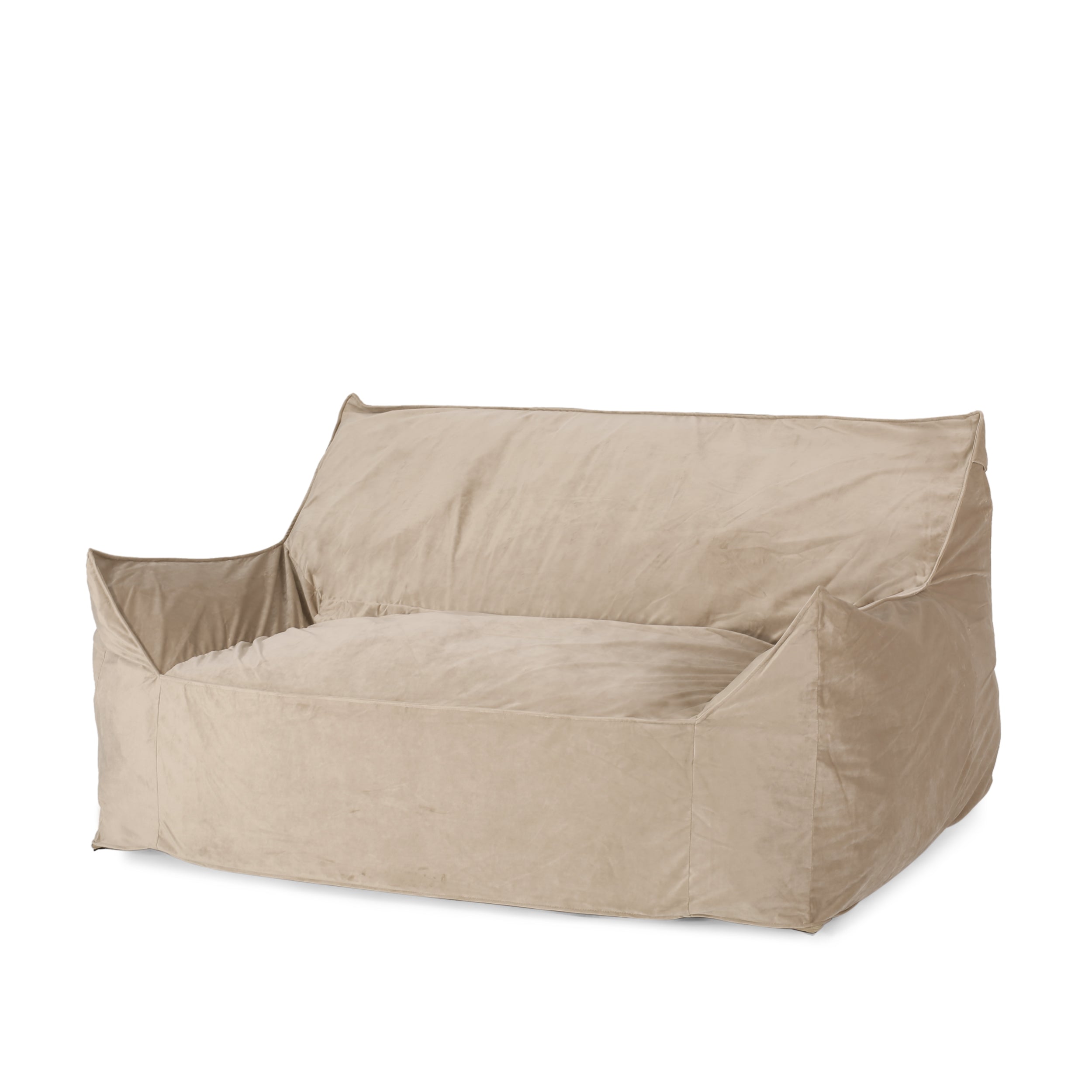 Calef Modern Velveteen 2 Seater Oversized Bean Bag Chair with Armrests