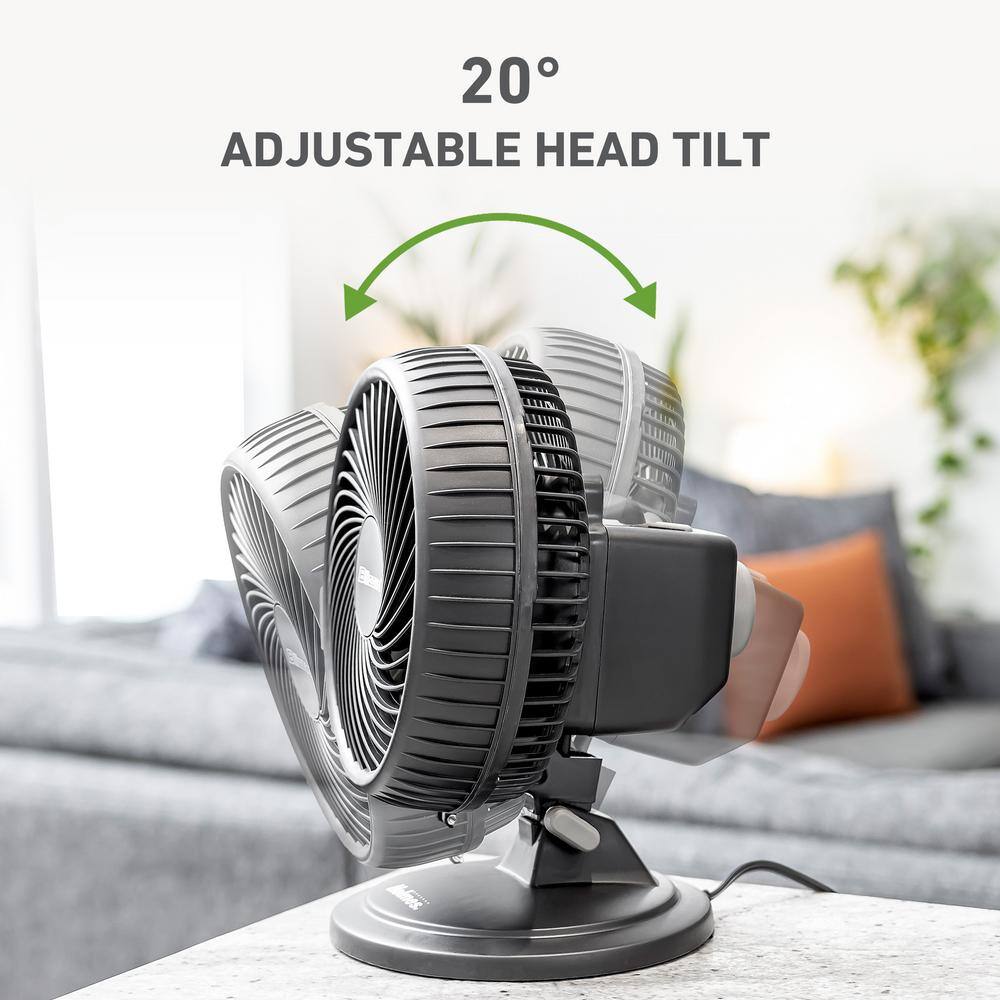 Holmes Blizzard 7 in. 2 Speed Oscillation Desk Fan Black with Adjustable Head Tilt 17039