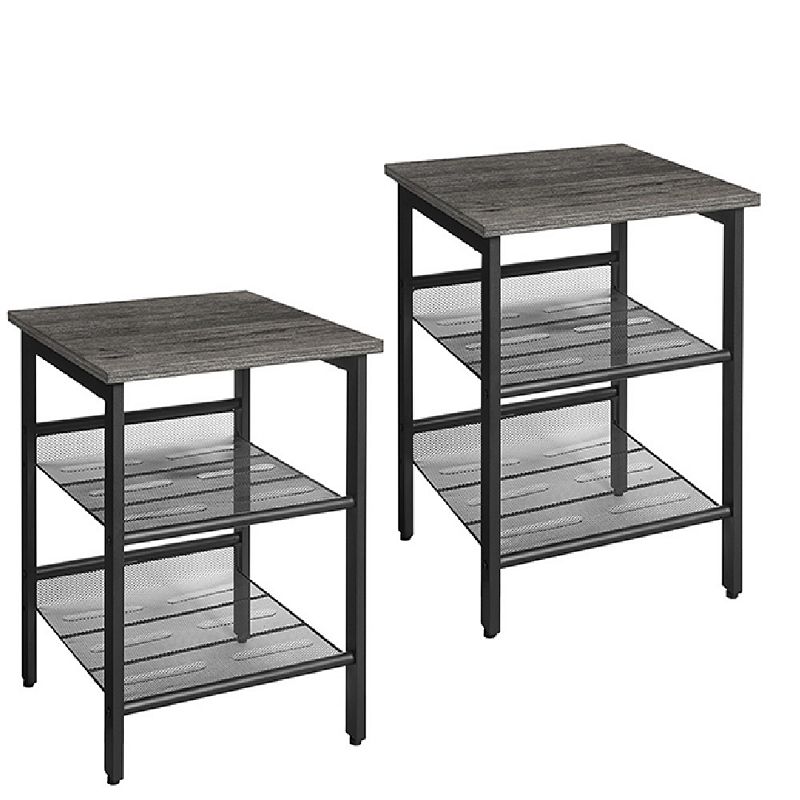 Industrial Mesh Shelves Side Table Set Of 2